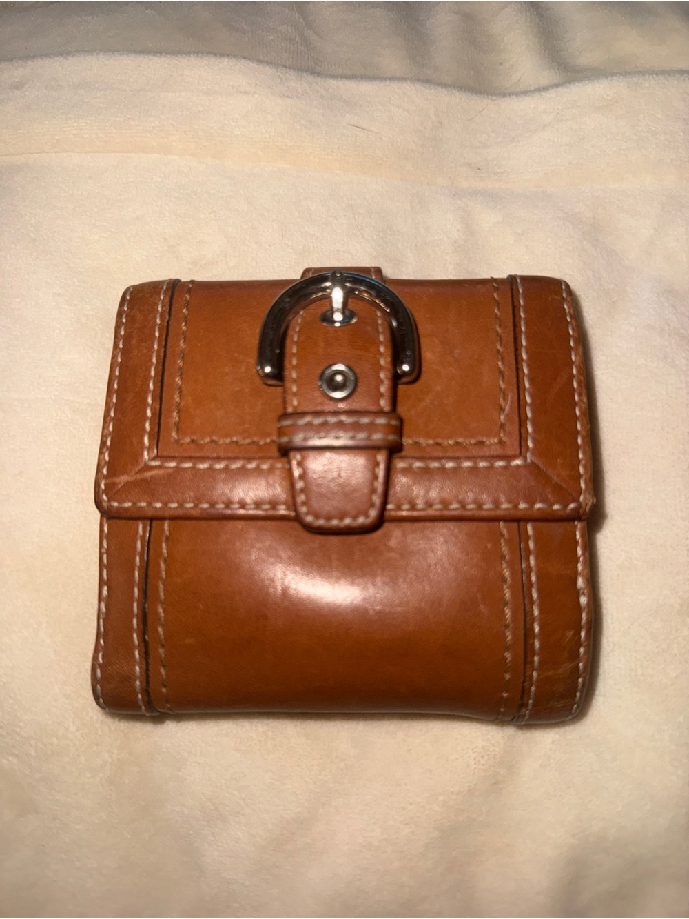 Cognac color SoHo Wallet with Silver Buckle